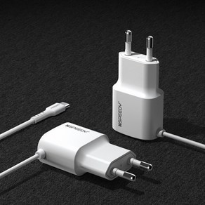 [디엠케이코리아] 스피디 5V 2.1A 저전력 저속 USB 충전기 2M 일체형 어댑터 [C타입 케이블 SPE-N8TC21CP], 화이트, 1개