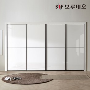 보루네오 하이그로시 튜린 슬라이딩 붙박이장 300cm 10자, 화이트 300cm