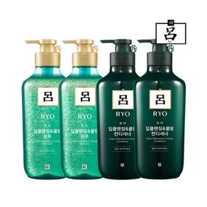 [무료배송]려 청아 딥클렌징&두피 (샴푸2+컨디셔너2) 550ml 1세트, 1개