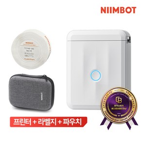 NIIMBOT 라벨프린터 D110PRO 시노링크 라벨기 님봇, 1개, A. D110PRO 화이트[라벨지+파우치]