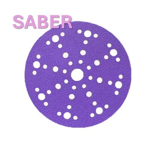 SABER 6인치(150mm) 48홀 세라믹 필름 원형사포 (1BOX 100장) (페스툴호환), #100, 1개