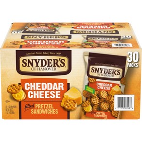 Snyde's of Hanove Petzel Sandwiches Chedda Chee Snyde's of Hanove 프레첼 샌드위치 체다 치즈 스낵 팩 30 C, 28.35g, 1개