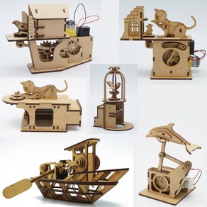 모터마타 만들기 미술 과학교구/나무 조립 모형 공예 MO-11~MO-23, 모터마타-흔들흔들양/MO-13, 1개