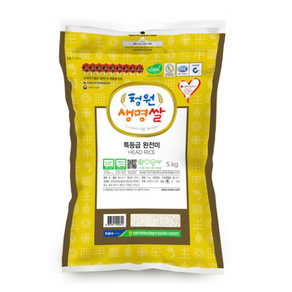 청원생명농협 저탄소인증 특등급 완전미 GAP 청원생명쌀, 5kg, 1개