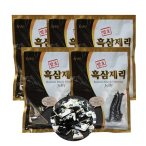 햇사랑식품 6년근 발효 흑삼제리 200gx5봉 홍삼 캔디 젤리 사탕, 200g, 5개