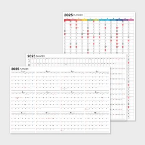 대형 사이즈 2025년 한장 달력 스케줄 캘린더 붙이는 화이트보드 메모 포스터 연간 계획표 일정표, 06-2. 줄형 105X75cm, 1개, A. 고무자석 타입