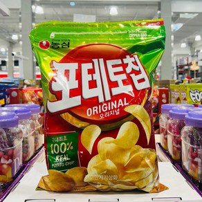 농심 포테토칩 오리지날 390g 코스트코 대용량 감자칩 봉지과자 간식 포테이토, 농심 포테토칩 오리지널 390g, 1개