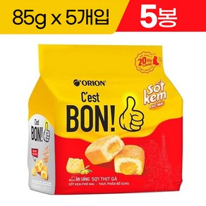 베트남 롯데마트 쎄봉빵 크림 치즈 맛 85g x 5개입 5봉 오리온 양산빵 SOT KEM