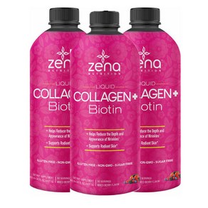 제나 리퀴드 콜라겐 플러스 비오틴 (Zena Liquid Collagen plus Biotin), 900ml, 3개