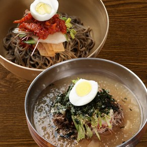 [동해막국수] 40년 강릉맛집 대한민국 3대 막국수 물막국수+비빔막국수 2인분 세트 (물1+비빔1), 2세트