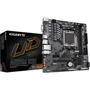 기가바이트 A620M S2H AM5 LGA 1718 AMD A620 마이크로 ATX 5년 보증 DDR5 싱글 M.2 PCIe 4.0 USB 3.2 Gen1 리얼텍 1GbE LA, 1개