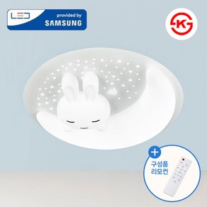 모든조명 LED 꿈꾸는 토끼 키즈방등 75W 삼성칩 플리커프리 디밍 삼색변환, 화이트