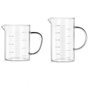 [Y+1] 누들 내열강화유리 계량컵 비커 전자렌지용기 350ml + 500ml 세트, 1개