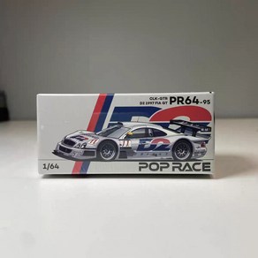 PopRace 실버 합금 자동차 모델 1:64 CLK GTR C297, 01 WHITE, 1개