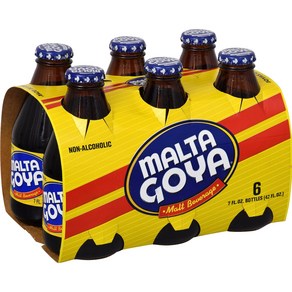 Goya Malta Non-Alcoholic Malt Beveage 7 Ounce Bottles (Pack of 6) 고야 몰타 무알콜 맥아 음료 7온스 병(6개 팩), 6개, 198g