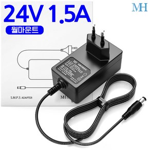 명호전자 DC 24V 1.5A 어댑터 벽걸이형 (TY2400150K1mn) 24V1.5A아답터, 24V1.5A 아답터(벽걸이형)