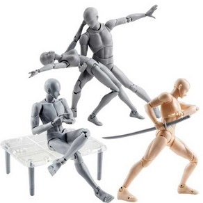 그림 미술 드로잉 인체 관절 피규어 바디쿤 바디짱, 14cm+피그마 소체2.0 그레이남, 1개