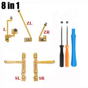 닌텐도 스위치 조이 컨트롤러 수리 키트 도구 포함 ZL ZR L SL SR 버튼 리본 플렉스 케이블 교체 8 in 1