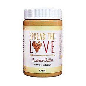 Spead The Love Basic Cashew Butte - All-Natual Spead The Love 기본 캐슈 버터 - 완전 천연 완전채식 글루튼 프리 설, 1개, 453g