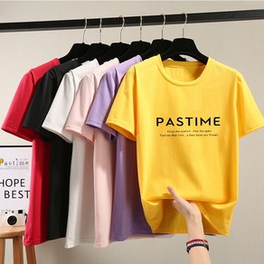 스타일아유 여성용 여름 반팔티 Pastime 프린트 쫀쫀 라운드 반팔 티셔츠[AYG6TS364A]