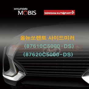 정품 올뉴쏘렌토 사이드미러 (87610C5000-DS) / (87620C5000-DS), 우측(조수석), MR5(선셋레드), 1개