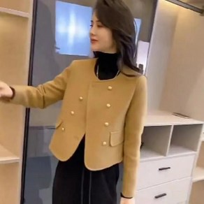 녕동 여성 캐주얼 라운드넥 숏자켓 크롭 재킷 아우터 데일리 고급 점퍼 봄 가을 자켓 숏코트 루즈핏