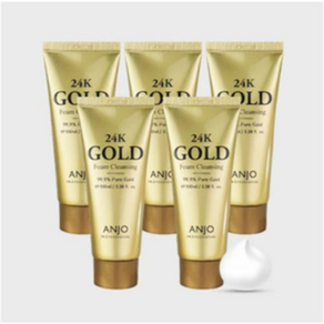 앙쥬 24K 골드 폼 클렌징, 100ml, 5개