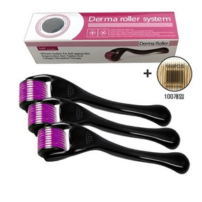 더마 롤러 0.3mm x3개 +일반면봉100개 MTS 메조 롤러 홈케어 마이크로 니들 스탬프 일반형, 1개