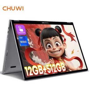 CHUWI MiniBook X 10.51인치 Win11 Intel N100 노트북 그레이 12G RAM 512G ROM 터치스크린 1920 x 1200 16:10 IPS 디스플레이, WIN11 Home, 회색, 512GB, MNBX, 12GB