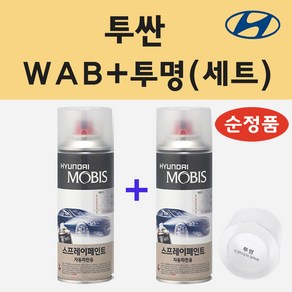 순정품 현대 투싼 WAB 바닐라화이트 스프레이 페인트 + 투명스프레이, 1개