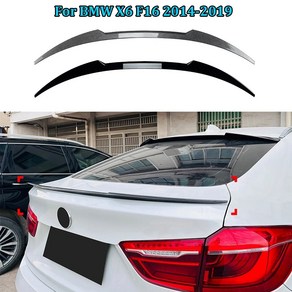 후방 트렁크 루프 뚜껑 스포일러 윙 BMW X6 F16 2014-2019 테일 게이트 스플리터 스포일러 립 2022 2021 테일 트렁크, 1)Gloss Black, 1) Gloss Black