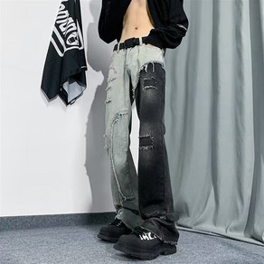 천하오 트랜드 찢어진 청바지 투톤 컬러 슬림핏남성바지 D-611