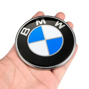 BMW엠블럼자동차 배지 전면 후드 보닛 후면 트렁크 엠블럼 블루 화이트 82mm BMW F30 F32 F34 F20 F10 X5 X, 01 Black_01 82mm 2 holes 1PCS