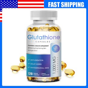 120 Pills L-Glutathione Capsules 1000MG Natual Anti-Aging Skin Whitening Caps, 1개, 120정