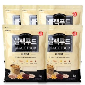 블랙푸드 미숫가루 1kg x5개 곡물명가 선식, 5개