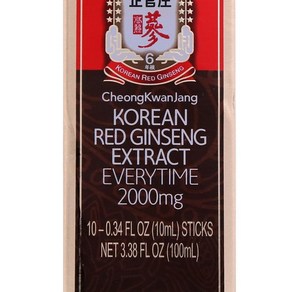 Cheong Kwan Jang 한국 홍삼 추출물 에브리타임 2 000mg 스틱 10개 각 10ml(0.34fl oz) 중년영양소, 10ml, 1개