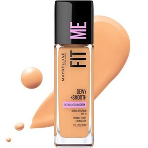 Maybelline New Yok Fit Me Dewy Smooth Foundation Buff Beige 1 Fl.Oz 1팩 포장은 다를 수 있음, 1 Fl Oz (Pack of 1), 1개, 30ml