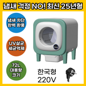 클린캣 환풍구 냄새 완전 차단 72L 대용량 고양이 자동 화장실 220V, 1개, 민트