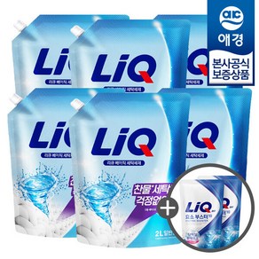 [애경] 리큐 베이직 액체세제 리필 2L x6개 +세제300ml 2개증정, 베이직 일반용 리필 2L x6개