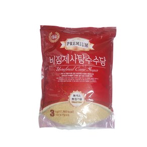 FoU563 프리미엄 비정제 사탕수수원당 3kg 설탕과일청 원당 천연감미료 비정에원당, 1개