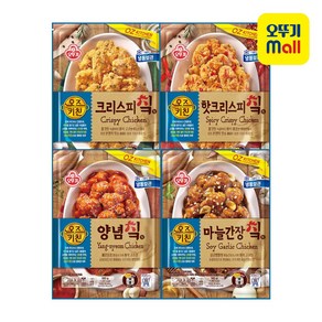 [오뚜기] 오즈키친 크리스피치킨 500g+핫크리스피치킨 500g+양념치킨 580g+마늘간장, 1세트, 2.16kg