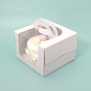 [대량할인] 아임팩킹 네이키드 사각 케이크 박스 2호_화이트(170mm(h)), 화이트, 50개