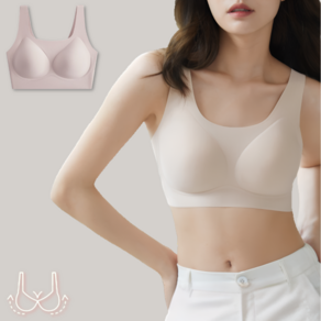 브이럽스 3D 볼륨업 노와이어 일체형 스포츠 브라 탑