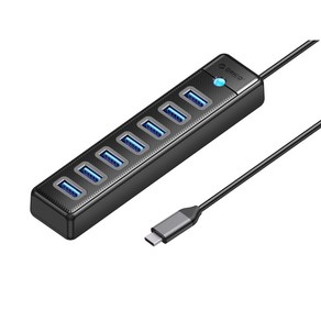 오리코 C타입 A타입 7포트 USB 3.0 허브 PW7U, Type-C, 50cm, 1개