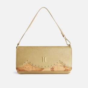 Pima Classe City Lights clutch bag with flap in Light Gold saffiano fabic 23ILM4PM5995770411