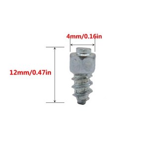 스노우 체인 눈길 타이어 스크류 스터드 미끄럼 방지 낙하 스파이크 휠 자동차 오토바이 자전거 부츠 겨울 비상 100 개 49mm, 1) 4x12mm, 100개
