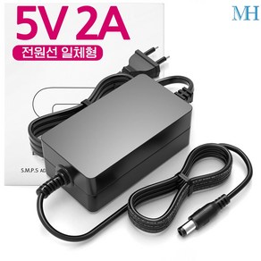 명호전자 5V 아답터 1A 2A 3A 4A 5A 6A 직류전원장치 DC 5V어댑터, MH03_5V 2A 전원선 일체형, 1개