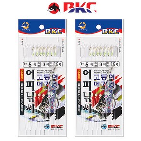 [피싱드라마] BKC 고등어 메가리 BK-346/7본/어피낚시/낚시바늘/배낚시, 침5-본선3-지선1.5, 1개