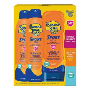 [미국]바나나보트 선블럭 로션+스프레이 세트 Banana Boat Spot Ulta Pefomance Sunsceen Pack Boad Spectum SPF 50, 1개