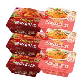 롯데 쉐푸드 볼로네이즈 3개+생크림로제 3개 기획 파스타 크림 토마토 바질향 즉석요리 220g, 3개